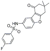 N-(7,7-DIMETHYL-9-OXO-6,7,8,9-TETRAHYDRODIBENZO[B,D]FURAN-2-YL)-4-FLUOROBENZENESULFONAMIDE 结构式
