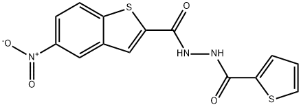 5-NITRO-N'-(2-THIENYLCARBONYL)-1-BENZOTHIOPHENE-2-CARBOHYDRAZIDE 结构式