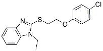 2-([2-(4-CHLOROPHENOXY)ETHYL]THIO)-1-ETHYL-1H-BENZIMIDAZOLE 结构式
