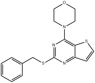 2-(BENZYLSULFANYL)-4-MORPHOLINOTHIENO[3,2-D]PYRIMIDINE 结构式