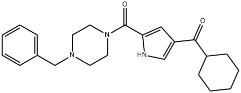 (4-BENZYLPIPERAZINO)[4-(CYCLOHEXYLCARBONYL)-1H-PYRROL-2-YL]METHANONE 结构式