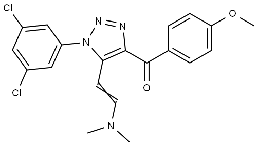(1-(3,5-Dichlorophenyl)-5-[(E)-2-(dimethylamino)ethenyl]-1H-1,2,3-triazol-4-yl)(4-methoxyphenyl)methanone 结构式
