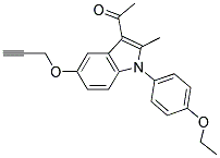1-[1-(4-Ethoxyphenyl)-2-methyl-5-(prop-2-ynyloxy)-1H-indol-3-yl]ethanone 结构式