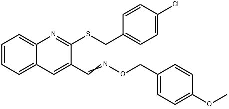 2-[(4-CHLOROBENZYL)SULFANYL]-3-QUINOLINECARBALDEHYDE O-(4-METHOXYBENZYL)OXIME 结构式