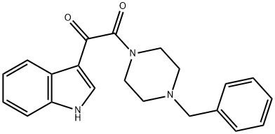 1-(4-苄基哌嗪-1-基)-2-(1H-吲哚-3-基)乙烷-1,2-二酮 结构式