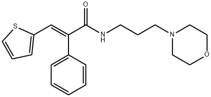 (E)-N-(3-MORPHOLINOPROPYL)-2-PHENYL-3-(2-THIENYL)-2-PROPENAMIDE 结构式