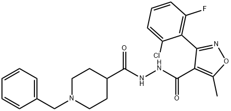 N'-[(1-BENZYL-4-PIPERIDINYL)CARBONYL]-3-(2-CHLORO-6-FLUOROPHENYL)-5-METHYL-4-ISOXAZOLECARBOHYDRAZIDE 结构式