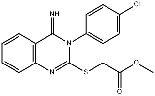 METHYL 2-([3-(4-CHLOROPHENYL)-4-IMINO-3,4-DIHYDRO-2-QUINAZOLINYL]SULFANYL)ACETATE 结构式