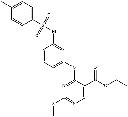 ETHYL 4-(3-([(4-METHYLPHENYL)SULFONYL]AMINO)PHENOXY)-2-(METHYLSULFANYL)-5-PYRIMIDINECARBOXYLATE 结构式