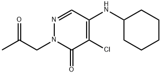 4-CHLORO-5-(CYCLOHEXYLAMINO)-2-(2-OXOPROPYL)-3(2H)-PYRIDAZINONE 结构式