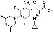 Sparfloxacin, [2-14C]- 结构式