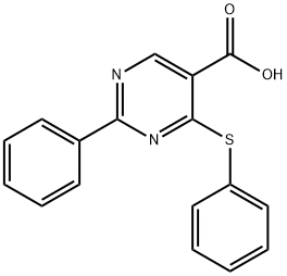 2-PHENYL-4-(PHENYLSULFANYL)-5-PYRIMIDINECARBOXYLIC ACID 结构式