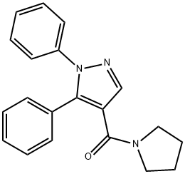 (1,5-Diphenyl-1H-pyrazol-4-yl)(1-pyrrolidinyl)methanone 结构式