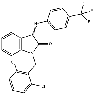 1-(2,6-DICHLOROBENZYL)-3-([4-(TRIFLUOROMETHYL)PHENYL]IMINO)-1,3-DIHYDRO-2H-INDOL-2-ONE 结构式