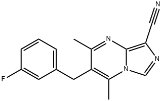 3-(3-FLUOROBENZYL)-2,4-DIMETHYLIMIDAZO[1,5-A]PYRIMIDINE-8-CARBONITRILE 结构式