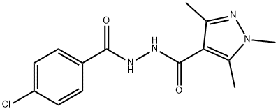 N'-(4-CHLOROBENZOYL)-1,3,5-TRIMETHYL-1H-PYRAZOLE-4-CARBOHYDRAZIDE 结构式