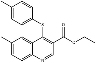 ETHYL 6-METHYL-4-[(4-METHYLPHENYL)SULFANYL]-3-QUINOLINECARBOXYLATE 结构式