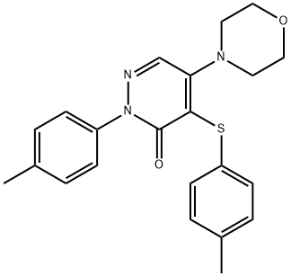 2-(4-METHYLPHENYL)-4-[(4-METHYLPHENYL)SULFANYL]-5-MORPHOLINO-3(2H)-PYRIDAZINONE 结构式