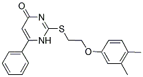 2-([2-(3,4-DIMETHYLPHENOXY)ETHYL]THIO)-6-PHENYLPYRIMIDIN-4(1H)-ONE 结构式