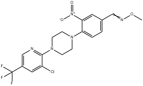 4-(4-[3-CHLORO-5-(TRIFLUOROMETHYL)-2-PYRIDINYL]PIPERAZINO)-3-NITROBENZENECARBALDEHYDE O-METHYLOXIME 结构式