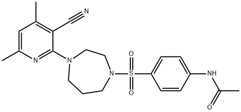 N-(4-([4-(3-CYANO-4,6-DIMETHYL-2-PYRIDINYL)-1,4-DIAZEPAN-1-YL]SULFONYL)PHENYL)ACETAMIDE 结构式