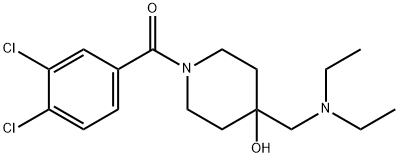 (3,4-DICHLOROPHENYL)(4-[(DIETHYLAMINO)METHYL]-4-HYDROXYPIPERIDINO)METHANONE 结构式