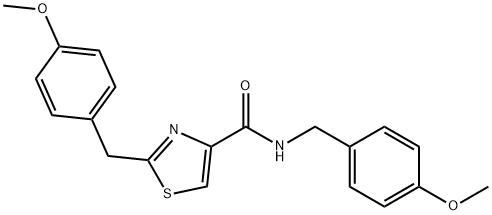 N,2-BIS(4-METHOXYBENZYL)-1,3-THIAZOLE-4-CARBOXAMIDE 结构式