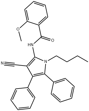 N-(1-BUTYL-3-CYANO-4,5-DIPHENYL-1H-PYRROL-2-YL)-2-METHOXYBENZENECARBOXAMIDE 结构式