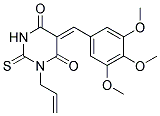 (5Z)-1-ALLYL-2-THIOXO-5-(3,4,5-TRIMETHOXYBENZYLIDENE)DIHYDROPYRIMIDINE-4,6(1H,5H)-DIONE 结构式