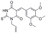 (5Z)-1-Allyl-2-thioxo-5-(3,4,5-trimethoxybenzylidene)dihydropyrimidine-4,6(1H,5H)-dione 结构式