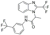 2-[2-(TRIFLUOROMETHYL)-1H-1,3-BENZIMIDAZOL-1-YL]-N-[3-(TRIFLUOROMETHYL)PHENYL]PROPANAMIDE 结构式