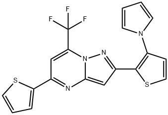 2-[3-(1H-Pyrrol-1-yl)-2-thienyl]-5-(2-thienyl)-7-(trifluoromethyl)pyrazolo[1,5-a]pyrimidine 结构式