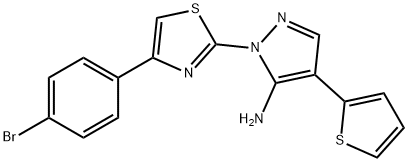 1-[4-(4-BROMOPHENYL)-1,3-THIAZOL-2-YL]-4-(2-THIENYL)-1H-PYRAZOL-5-AMINE 结构式