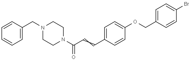 (E)-1-(4-Benzylpiperazino)-3-(4-[(4-bromobenzyl)oxy]phenyl)-2-propen-1-one 结构式