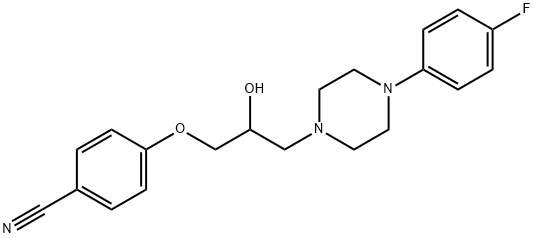 4-(3-[4-(4-FLUOROPHENYL)PIPERAZINO]-2-HYDROXYPROPOXY)BENZENECARBONITRILE 结构式