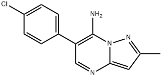 6-(4-CHLOROPHENYL)-2-METHYLPYRAZOLO[1,5-A]PYRIMIDIN-7-AMINE 结构式