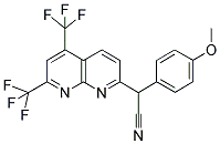 2-[5,7-BIS(TRIFLUOROMETHYL)[1,8]NAPHTHYRIDIN-2-YL]-2-(4-METHOXYPHENYL)ACETONITRILE 结构式