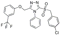 3-[(4-CHLOROBENZYL)SULFONYL]-4-PHENYL-5-([3-(TRIFLUOROMETHYL)PHENOXY]METHYL)-4H-1,2,4-TRIAZOLE 结构式