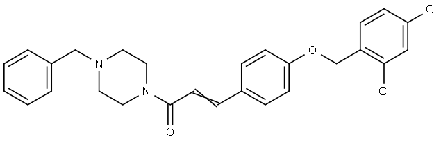 (E)-1-(4-Benzylpiperazino)-3-(4-[(2,4-dichlorobenzyl)oxy]phenyl)-2-propen-1-one 结构式