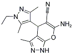 6-AMINO-4-(1-ETHYL-3,5-DIMETHYL-1H-PYRAZOL-4-YL)-3-METHYL-1,4-DIHYDRO-PYRANO[2,3-C]PYRAZOLE-5-CARBONITRILE 结构式