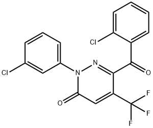 6-(2-CHLOROBENZOYL)-2-(3-CHLOROPHENYL)-5-(TRIFLUOROMETHYL)-3(2H)-PYRIDAZINONE 结构式