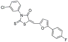 (5E)-3-(3-Chlorophenyl)-5-{[5-(4-fluorophenyl)-2-furyl]methylene}-2-thioxo-1,3-thiazolidin-4-one 结构式