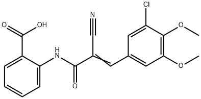 2-[[(2E)-3-(3-CHLORO-4,5-DIMETHOXYPHENYL)-2-CYANOPROP-2-ENOYL]AMINO]BENZOIC ACID 结构式