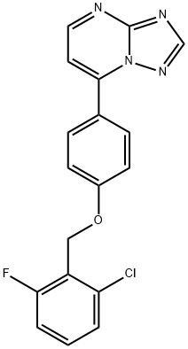 2-CHLORO-6-FLUOROBENZYL 4-[1,2,4]TRIAZOLO[1,5-A]PYRIMIDIN-7-YLPHENYL ETHER 结构式