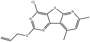 2-(ALLYLSULFANYL)-4-CHLORO-7,9-DIMETHYLPYRIDO[3',2':4,5]THIENO[3,2-D]PYRIMIDINE 结构式