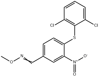 4-[(2,6-DICHLOROPHENYL)SULFANYL]-3-NITROBENZENECARBALDEHYDE O-METHYLOXIME 结构式