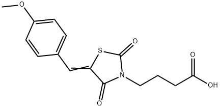 4-[(5Z)-5-(4-METHOXYBENZYLIDENE)-2,4-DIOXO-1,3-THIAZOLIDIN-3-YL]BUTANOIC ACID 结构式