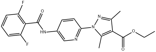 ETHYL 1-(5-[(2,6-DIFLUOROBENZOYL)AMINO]-2-PYRIDINYL)-3,5-DIMETHYL-1H-PYRAZOLE-4-CARBOXYLATE 结构式