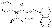(5E)-5-(1-NAPHTHYLMETHYLENE)-1-PHENYL-2-THIOXODIHYDROPYRIMIDINE-4,6(1H,5H)-DIONE 结构式