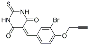 5-[3-BROMO-4-(PROP-2-YNYLOXY)BENZYLIDENE]-2-THIOXODIHYDROPYRIMIDINE-4,6(1H,5H)-DIONE 结构式